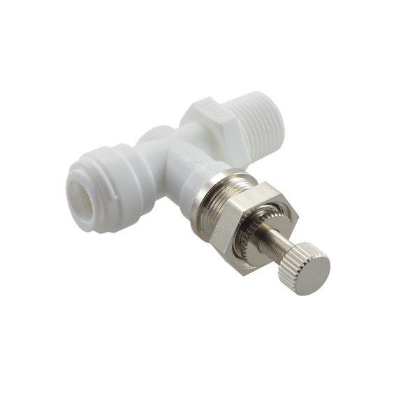 Regolatore flusso Intermedio maschio con ghiera Ø tubo - Ø tubo 3/8" x 3/8"